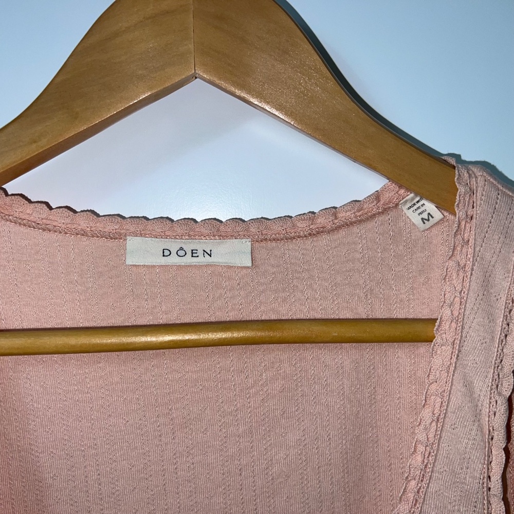 Dôen Lois Tank, Size M, in Degas Pink Pointelle - Picture 7 of 16